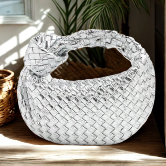 Leren Dames Schoudertas Met Gevlochten Design
