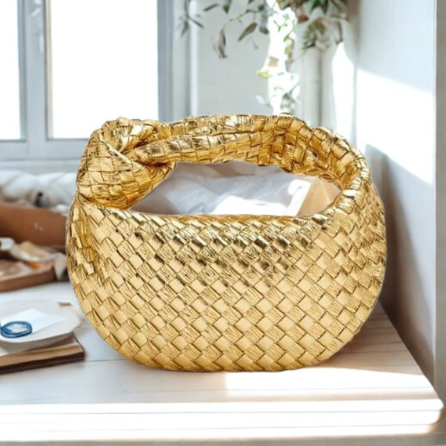 Leren Dames Schoudertas Met Gevlochten Design