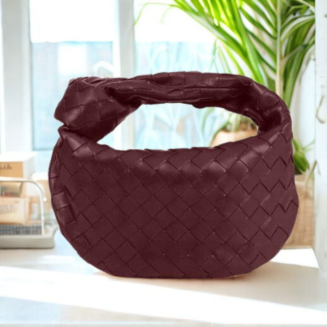 Leren Dames Schoudertas Met Gevlochten Design