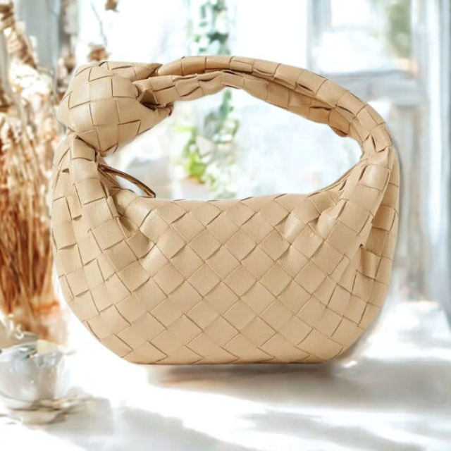 Leren Dames Schoudertas Met Gevlochten Design