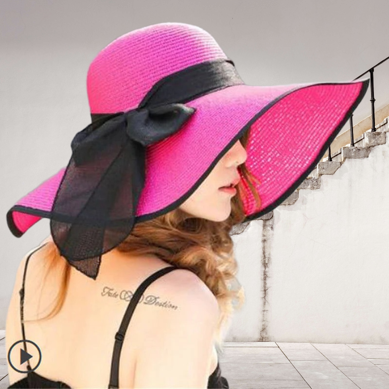 Zomerhoed Dames met Brede Rand en Strikdetail