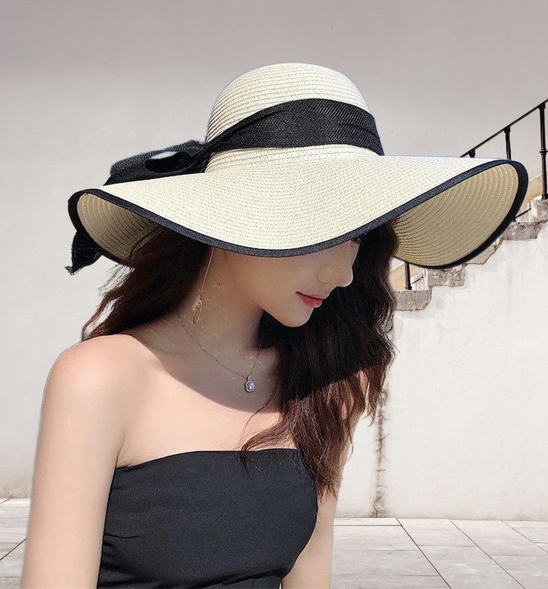Zomerhoed Dames met Brede Rand en Strikdetail