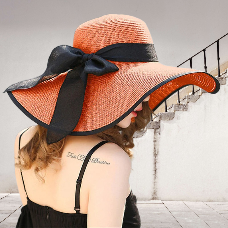 Zomerhoed Dames met Brede Rand en Strikdetail