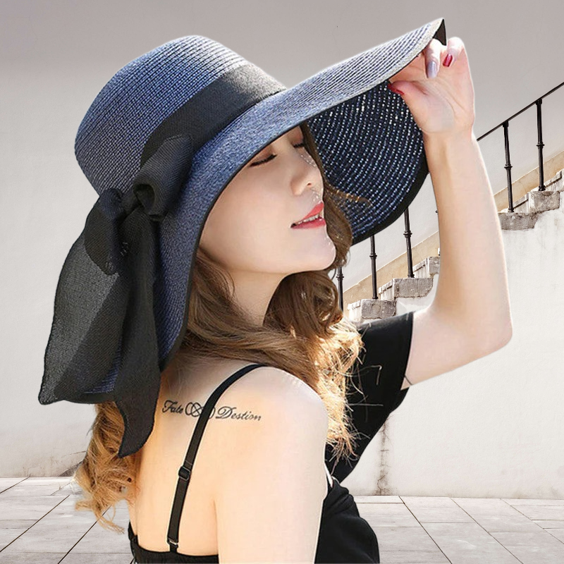 Zomerhoed Dames met Brede Rand en Strikdetail