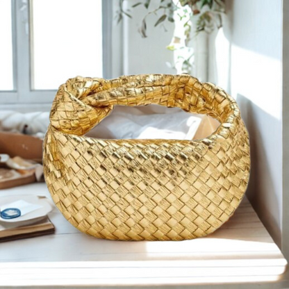 Leren Dames Schoudertas Met Gevlochten Design