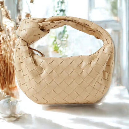 Leren Dames Schoudertas Met Gevlochten Design