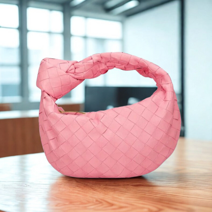 Leren Dames Schoudertas Met Gevlochten Design