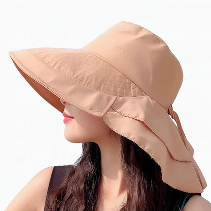 Zomerhoed Dames Met Nekflap Licht Ademend Materiaal