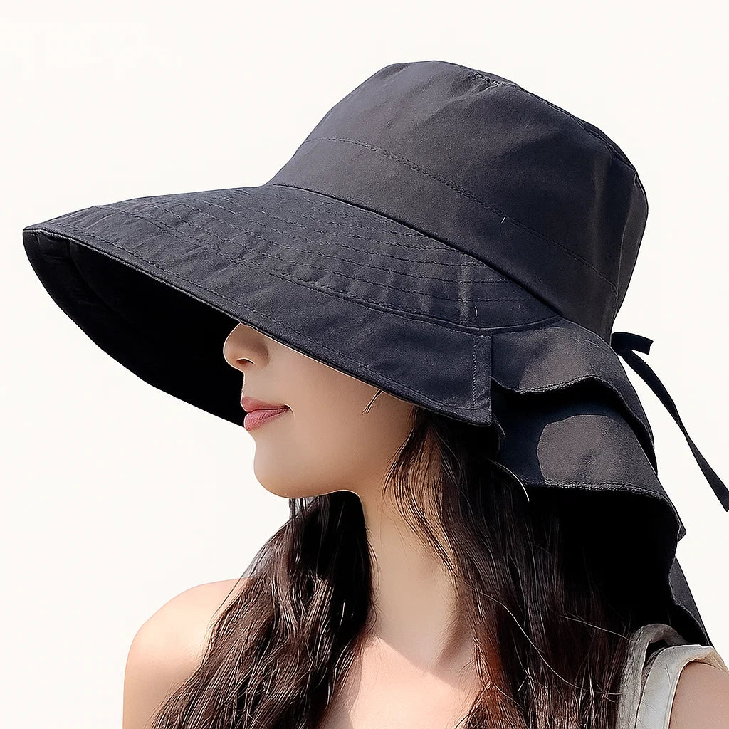 Zomerhoed Dames Met Nekflap Licht Ademend Materiaal