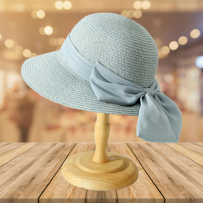 Zomerhoed Dames Met Strik Van Ademend Textiel