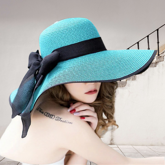 Zomerhoed Dames met Brede Rand en Strikdetail